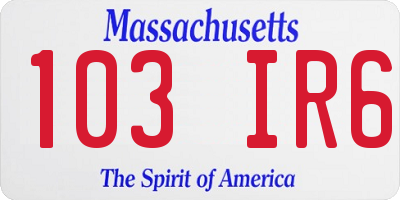 MA license plate 103IR6