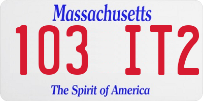 MA license plate 103IT2