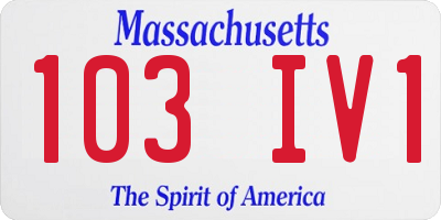MA license plate 103IV1