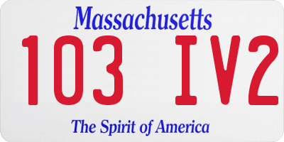 MA license plate 103IV2