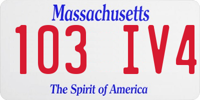 MA license plate 103IV4