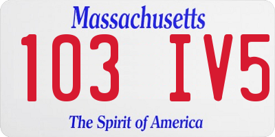MA license plate 103IV5