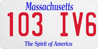 MA license plate 103IV6
