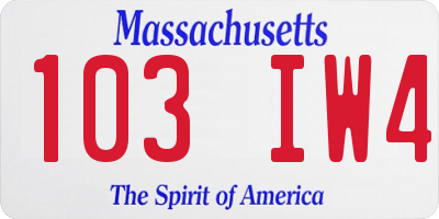 MA license plate 103IW4