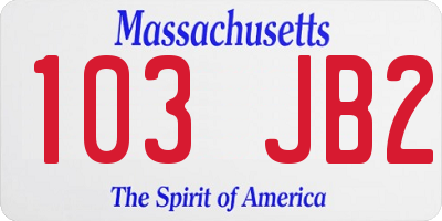 MA license plate 103JB2