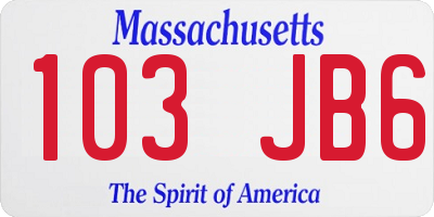 MA license plate 103JB6
