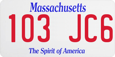 MA license plate 103JC6