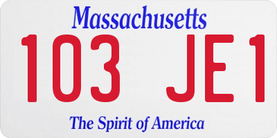 MA license plate 103JE1