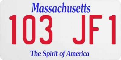 MA license plate 103JF1