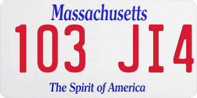 MA license plate 103JI4