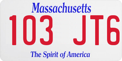 MA license plate 103JT6