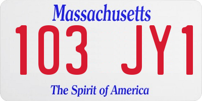 MA license plate 103JY1