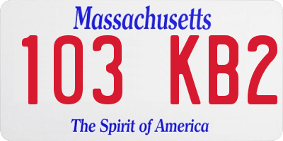 MA license plate 103KB2