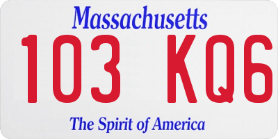 MA license plate 103KQ6