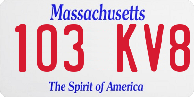 MA license plate 103KV8