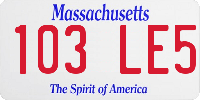 MA license plate 103LE5