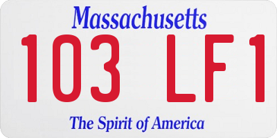 MA license plate 103LF1