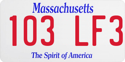 MA license plate 103LF3