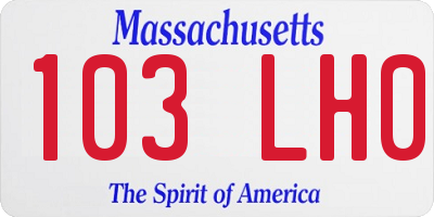 MA license plate 103LH0