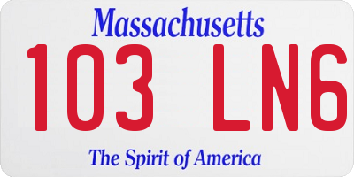 MA license plate 103LN6