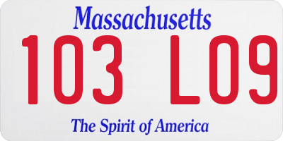 MA license plate 103LO9