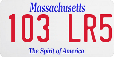 MA license plate 103LR5