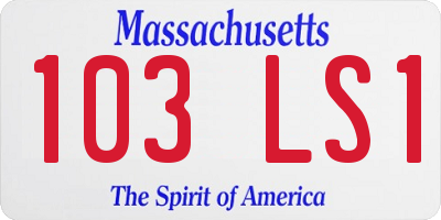 MA license plate 103LS1
