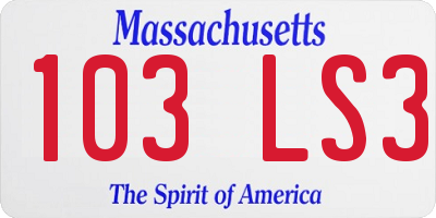 MA license plate 103LS3