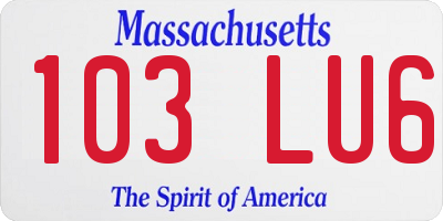 MA license plate 103LU6