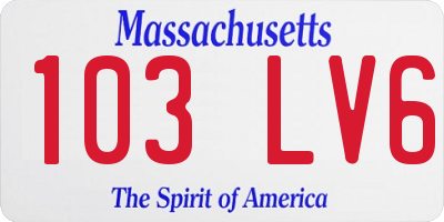 MA license plate 103LV6