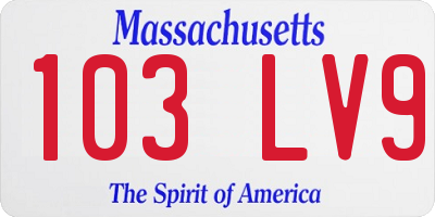 MA license plate 103LV9