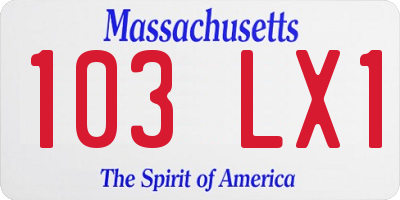 MA license plate 103LX1
