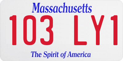 MA license plate 103LY1