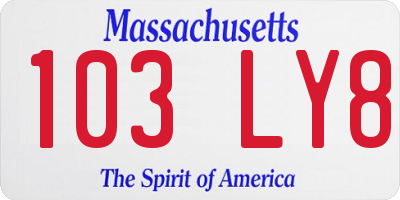 MA license plate 103LY8