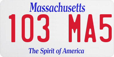 MA license plate 103MA5