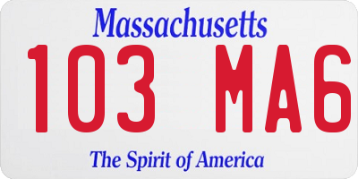 MA license plate 103MA6