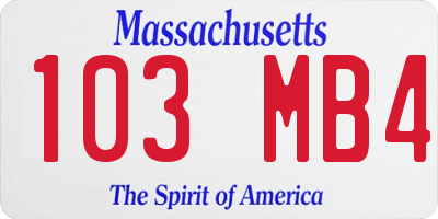 MA license plate 103MB4