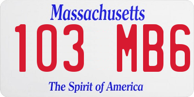 MA license plate 103MB6