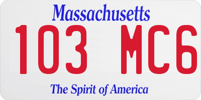 MA license plate 103MC6