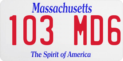 MA license plate 103MD6