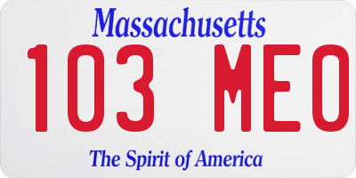 MA license plate 103ME0