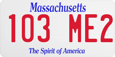 MA license plate 103ME2