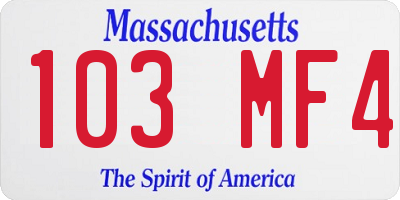 MA license plate 103MF4