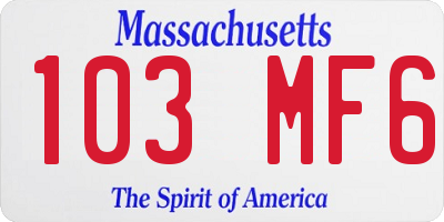 MA license plate 103MF6