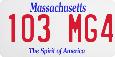 MA license plate 103MG4