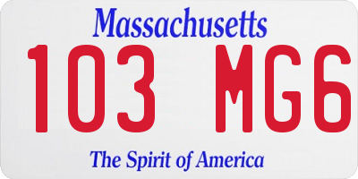 MA license plate 103MG6