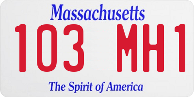 MA license plate 103MH1