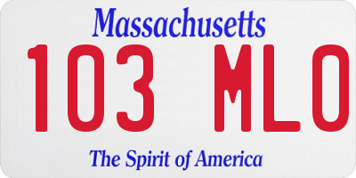 MA license plate 103ML0