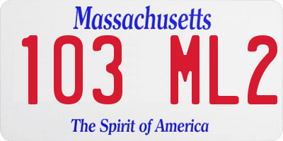 MA license plate 103ML2