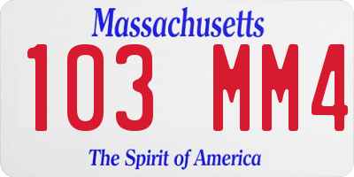 MA license plate 103MM4